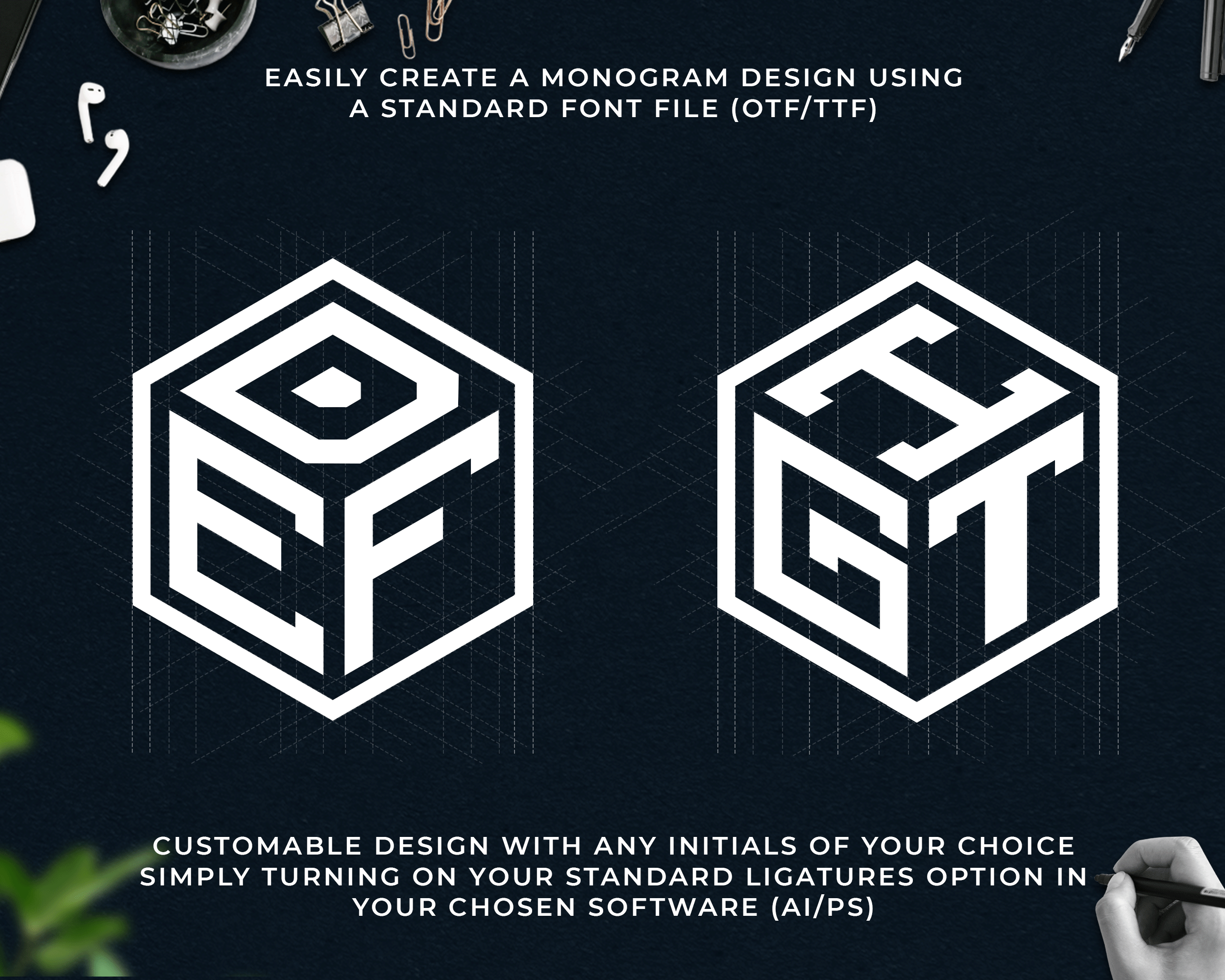 Modern Monogram Cube Font - Image 3