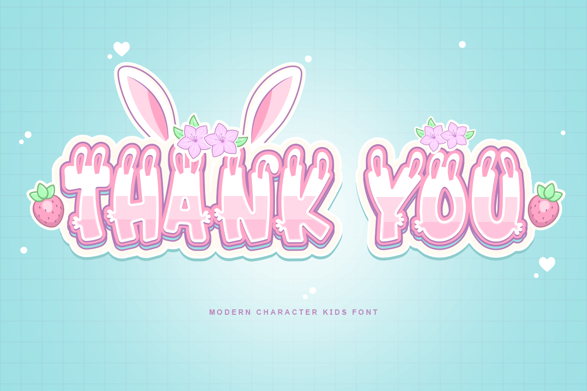 Bunny Modern Character Kids Font - Image 8