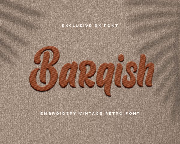 Barqish Embroidery Font, Embroidery Vintage Font, Modern Embroidery Fonts, Barqish Font For Embroidery, Embroidery Retro Font - Image 2