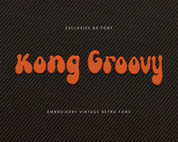 Kong Groovy Embroidery Font, Embroidery Handwriting Font, Bx Embroidery Fonts, Kong Groovy Font For Embroidery, Embroidery Script Font - Image 2