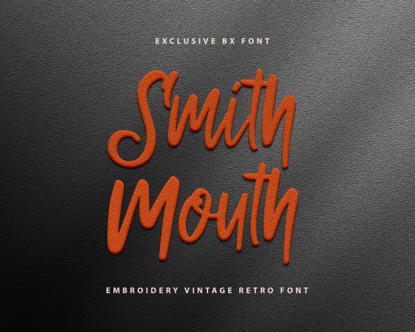 Smith Mouth Embroidery Font, Embroidery Script Font, Modern Embroidery Fonts, Smith Mouth Font For Embroidery, Embroidery Vintage Font - Image 2