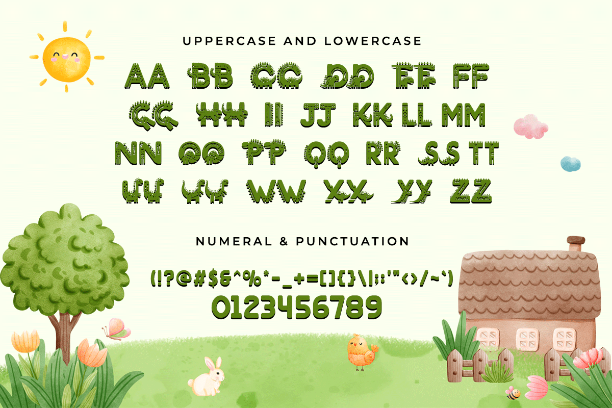 Dino Horn Decorative Kids Font - Image 4