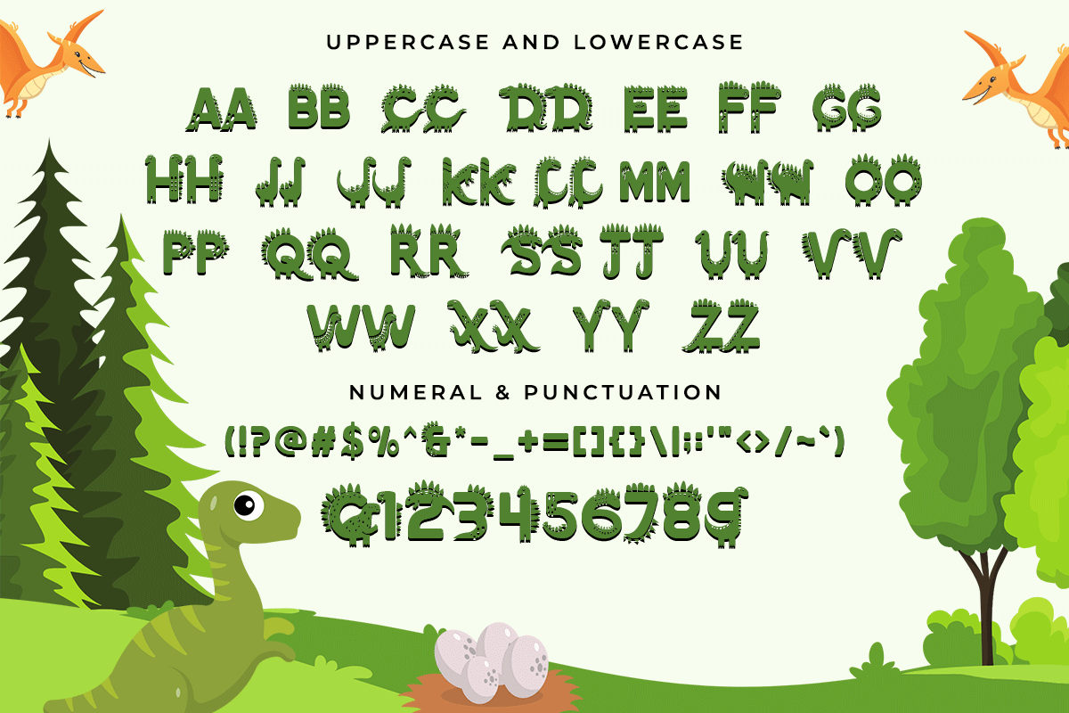 Dino Zone Decorative Kids Font - Image 4