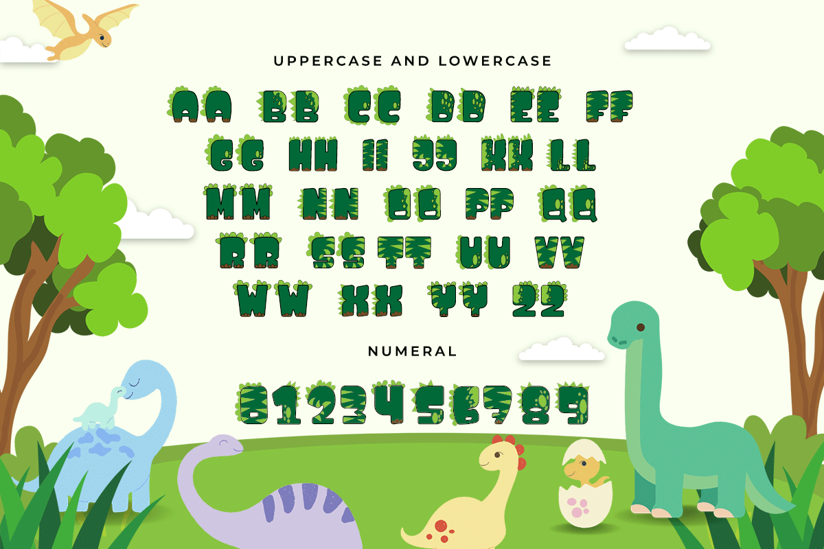 Little Dino Decorative Kids Font - Image 4