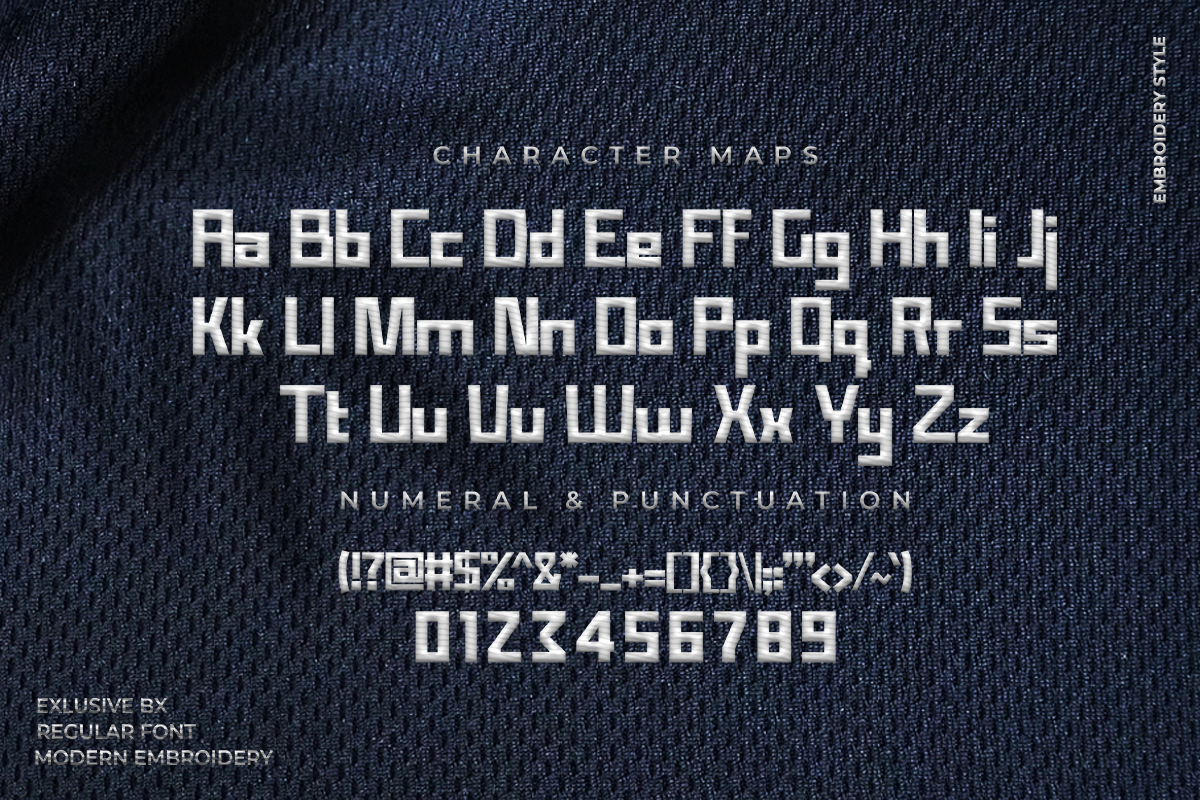 Ebox Embroidery Display Font, Embroidery Font, Bx Embroidery Fonts, Ebox Font For Embroidery, Embroidery Display Font, Embroidery Bx Font, Modern Embroidery Display Font - Image 5