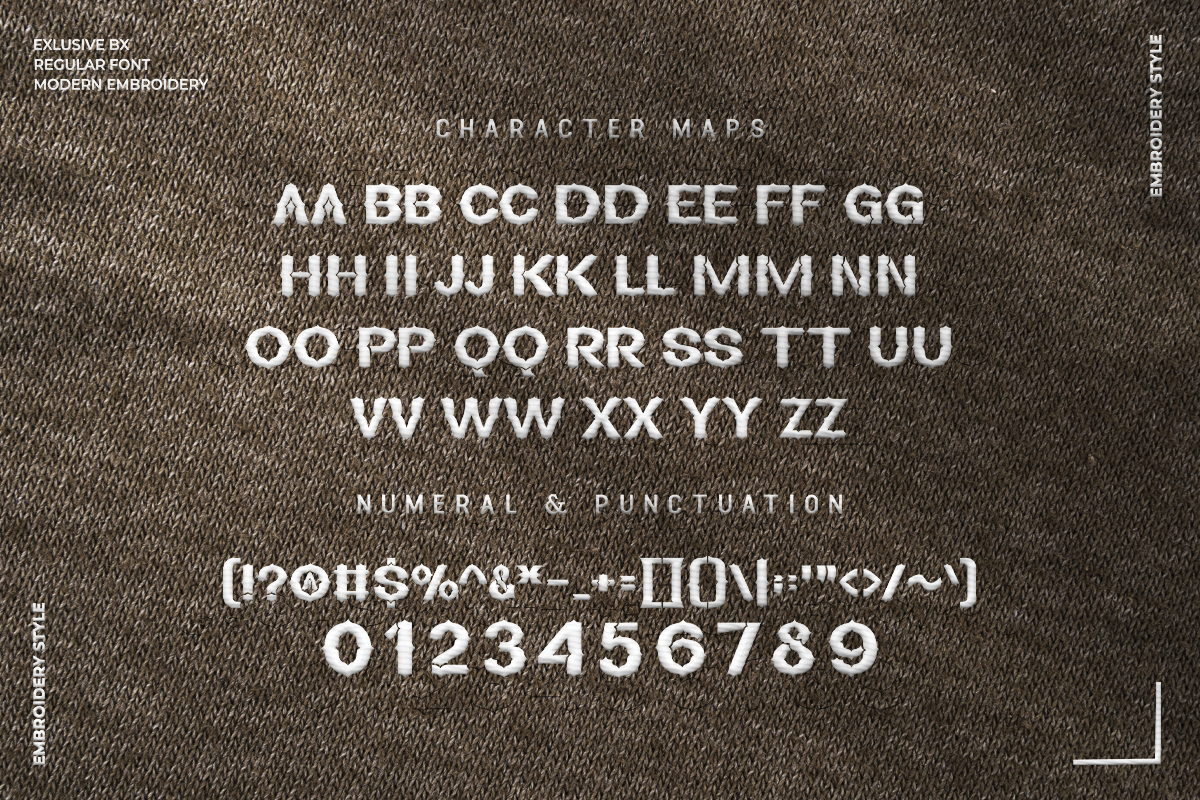 Uclear Embroidery Display Font, Embroidery Font, Bx Embroidery Fonts, Uclear Font For Embroidery, Embroidery Display Font, Embroidery Bx Font, Modern Embroidery Display Font - Image 5