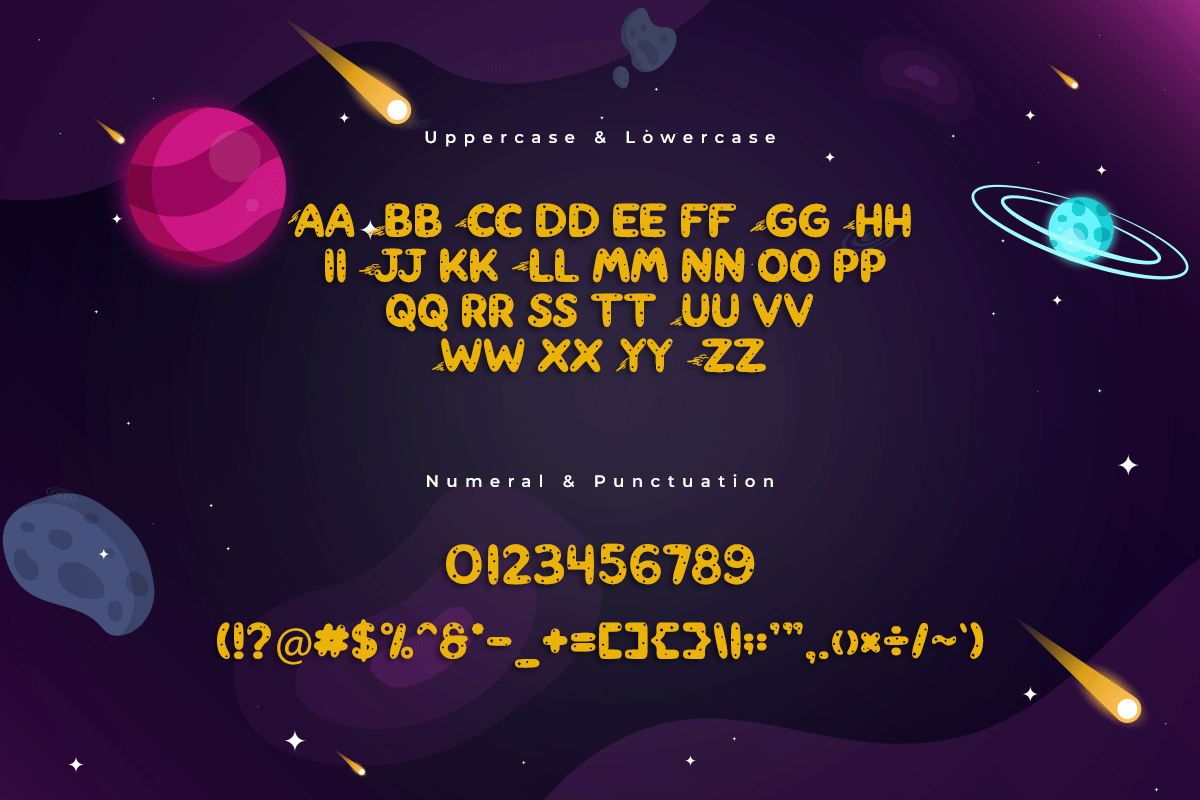 Comet A Modern Space Kids Font - Image 5