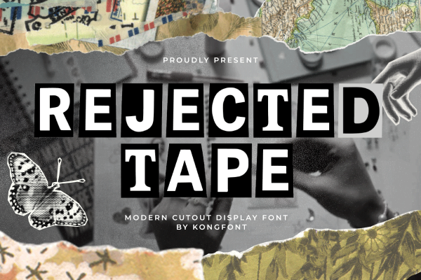Rejected Tape A Modern Display Cutout Font - Image 2