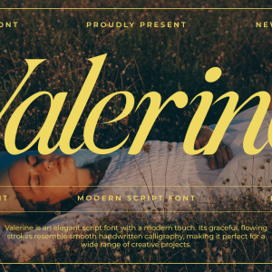 Valerine A Modern Script Font