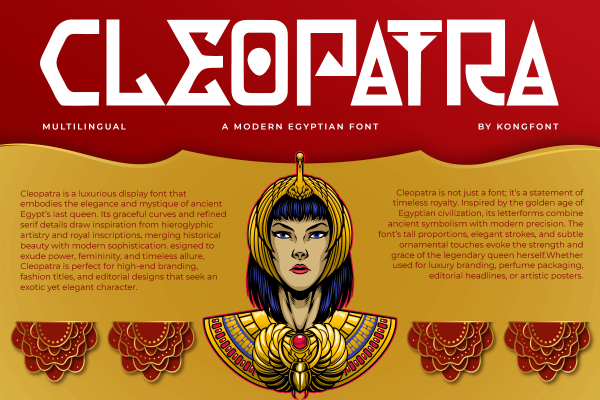Cleopatra A Modern Display Egyptian Font - Image 2