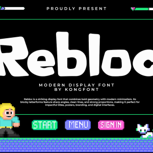 Rebloc A Modern Display Game Font