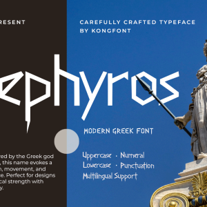 Zephyros A Modern Display Greek Font