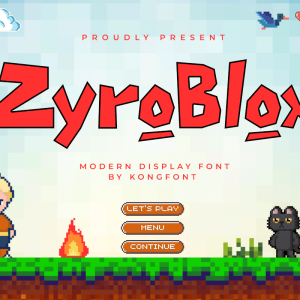 ZyroBlox A Modern Display Game Font