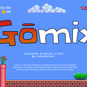 Gomix A Modern Display Game Font