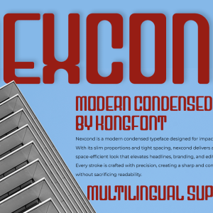 Nexcond A Modern Display Condensed Font