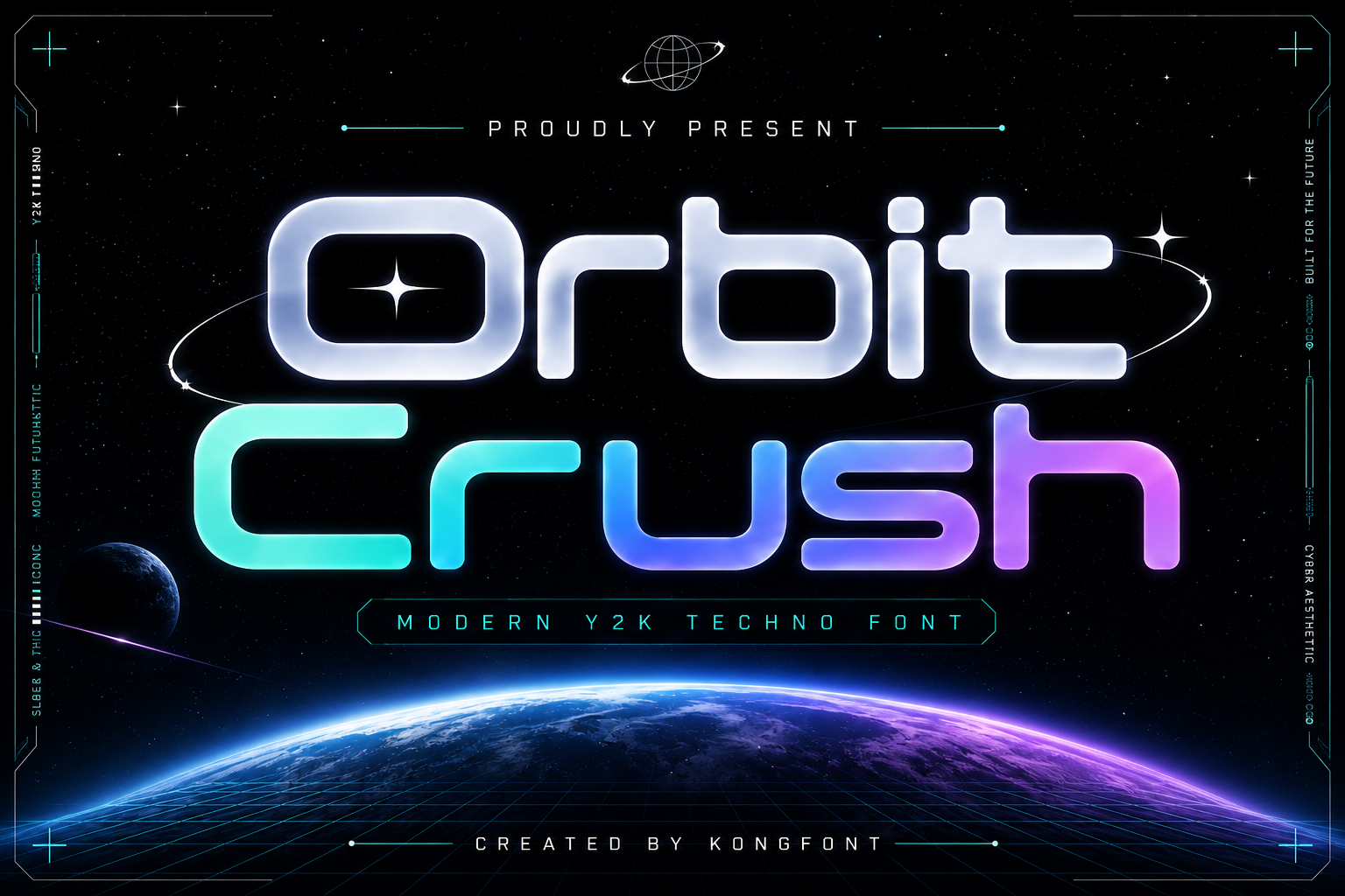Orbit Crush A Modern Display Y2K Font - Image 2