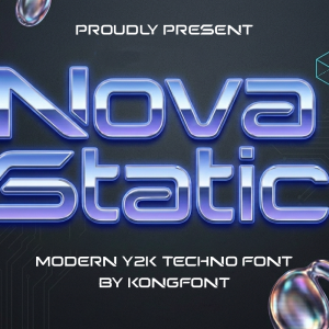 Nova Static A Modern Display Y2K Font