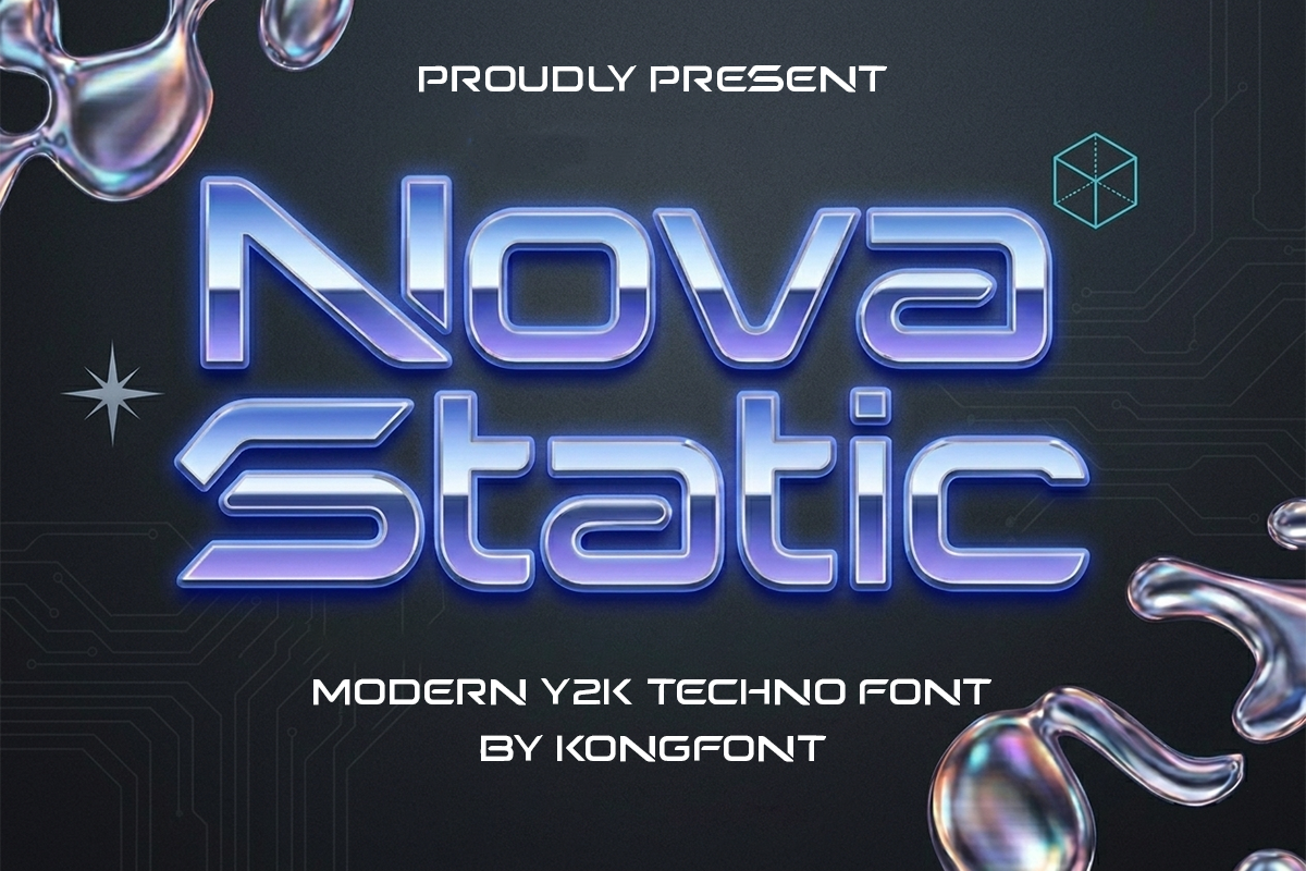 Nova Static A Modern Display Y2K Font - Image 2