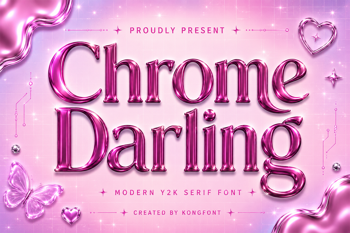 Chrome Darling A Modern Serif Y2K Font - Image 2