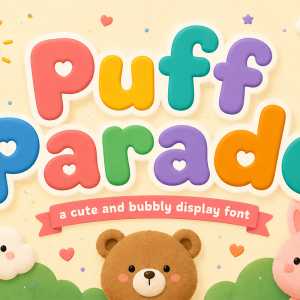 Puff Parade A Modern Display Bubbly Font