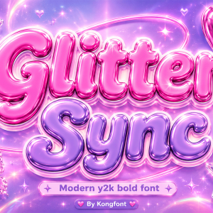 Glitter Sync A Modern Y2K Display Bold Font