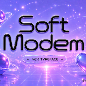 Soft Modem A Modern Display Y2K Font