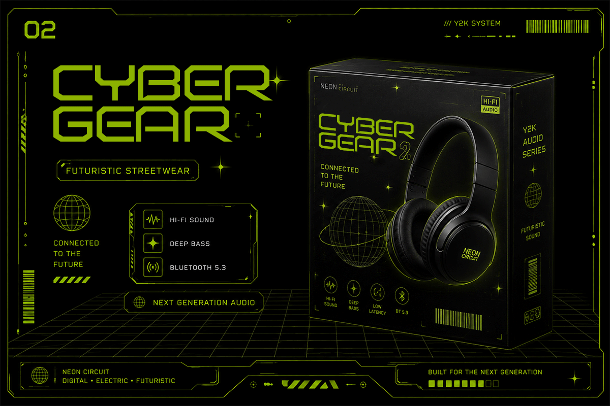 Neon Circuit A Modern Display Y2K Font - Image 3