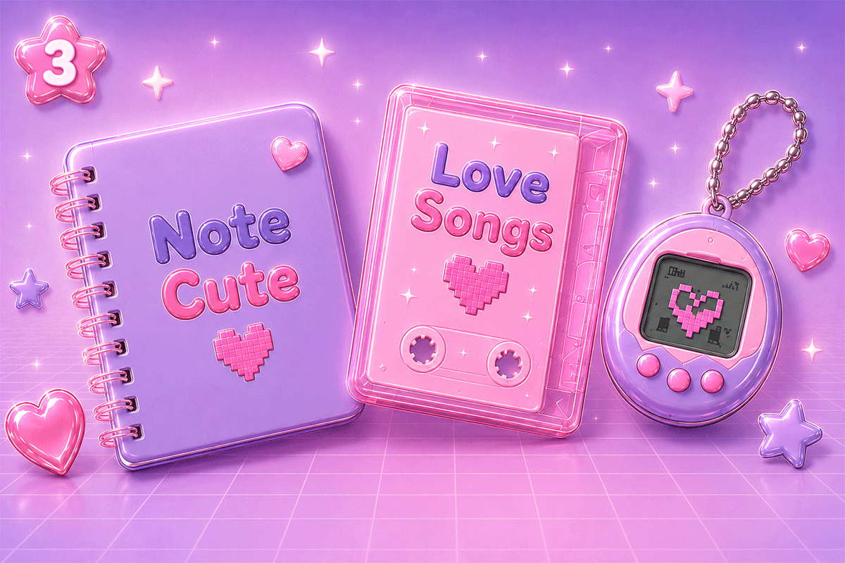 Pixel Kiss A Modern Y2K Display Cute Font - Image 4