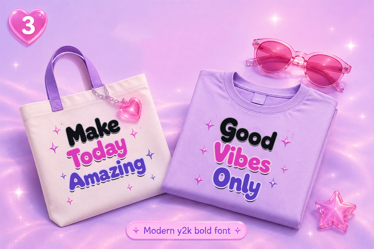 Glitter Sync A Modern Y2K Display Bold Font - Image 4