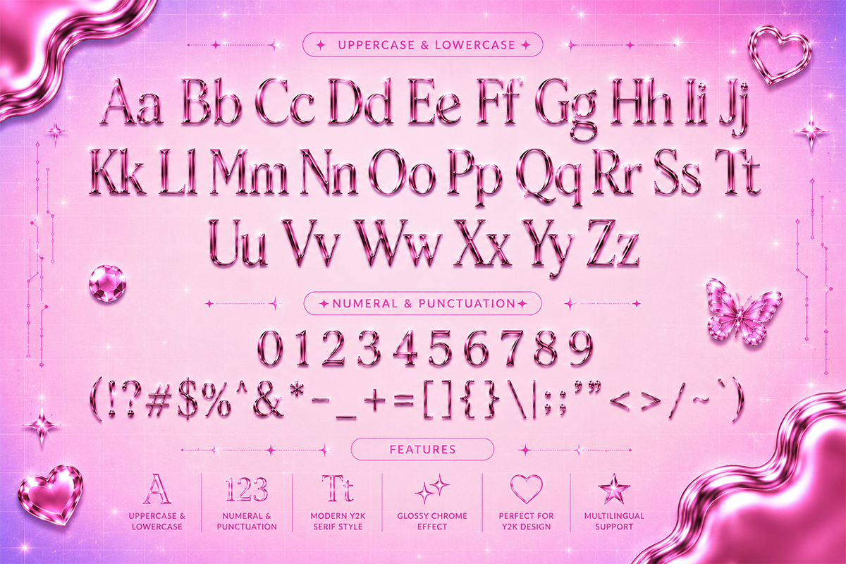 Chrome Darling A Modern Serif Y2K Font - Image 5