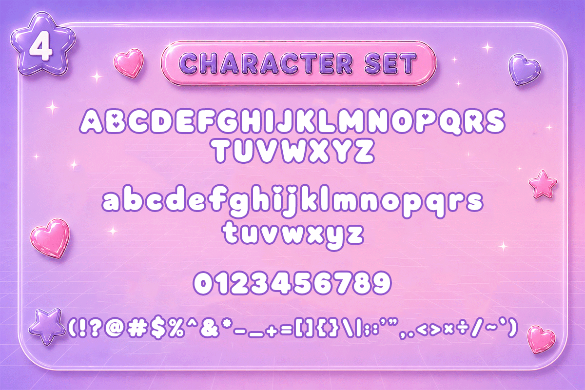 Pixel Kiss A Modern Y2K Display Cute Font - Image 5