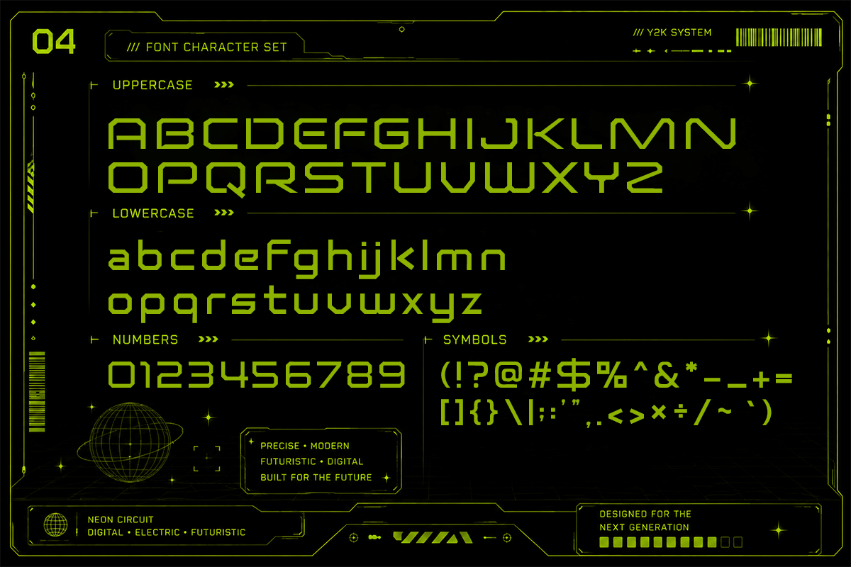 Neon Circuit A Modern Display Y2K Font - Image 5