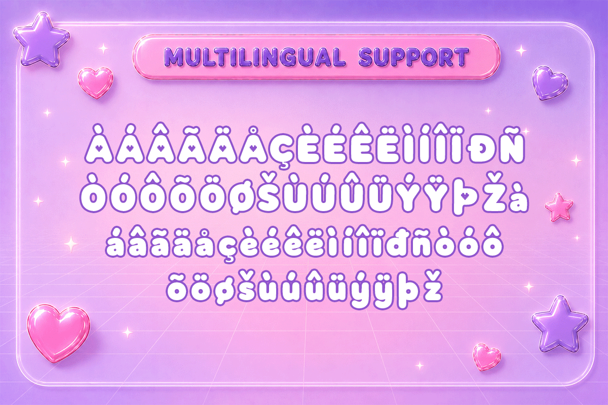 Pixel Kiss A Modern Y2K Display Cute Font - Image 6