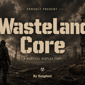 Wasteland Core A Modern Survival Display Font