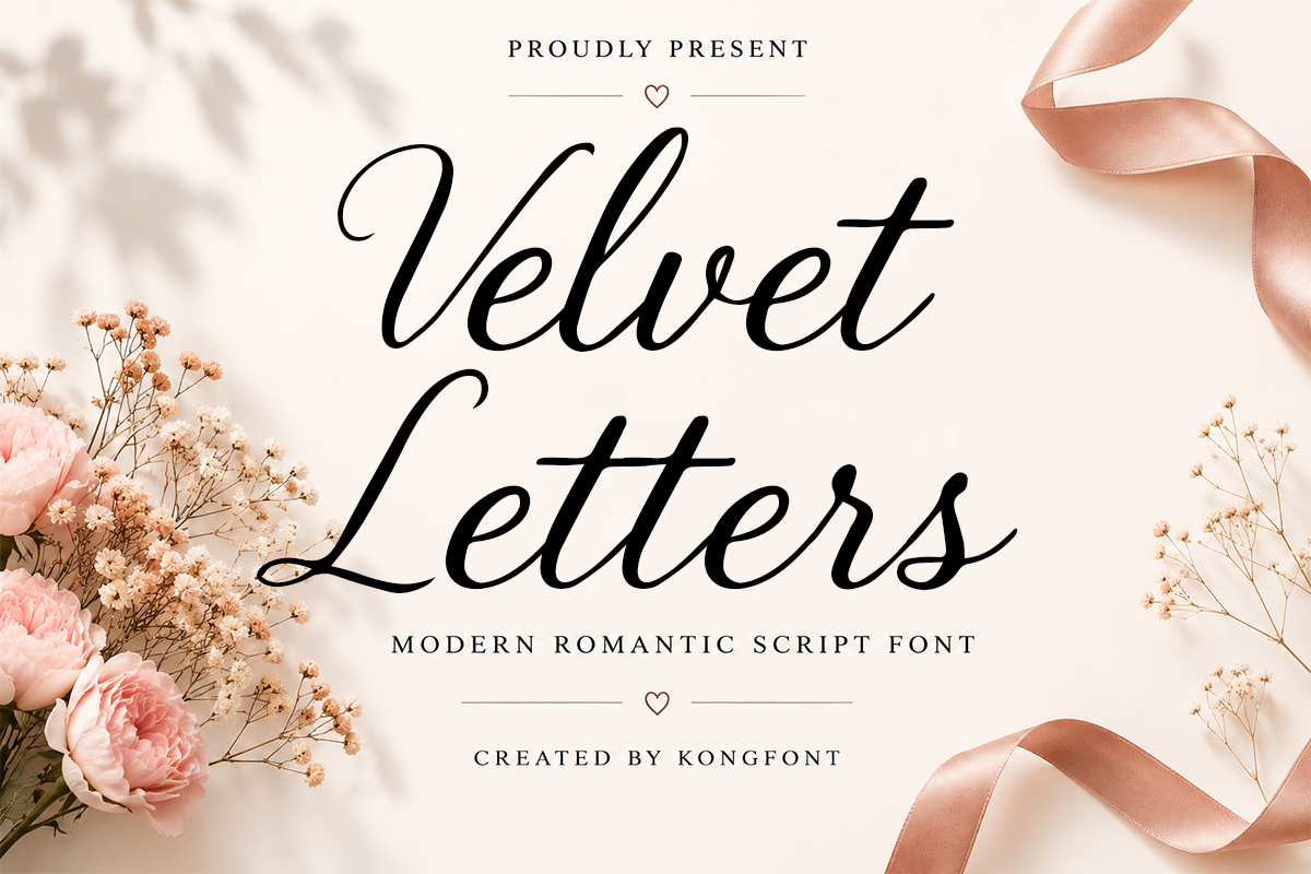 Velvet Letters A Modern Elegant Script Font
