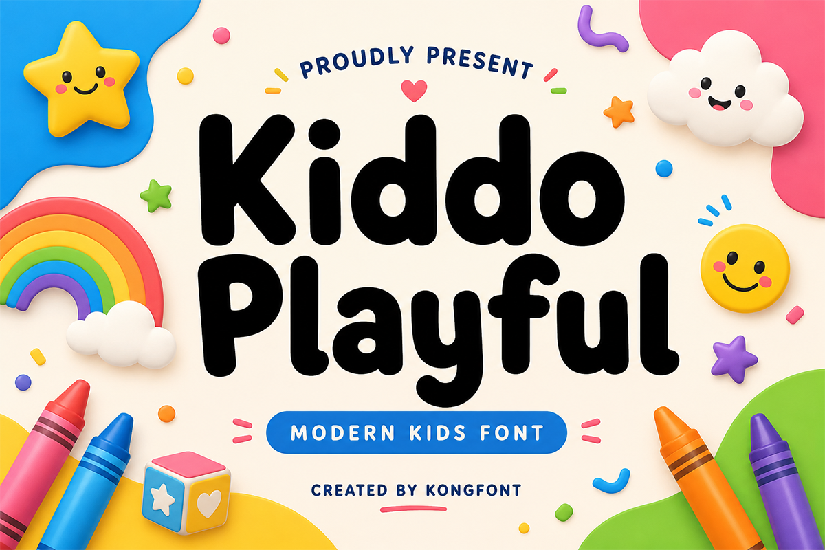 Kiddo Playful A Modern Display Kids Font