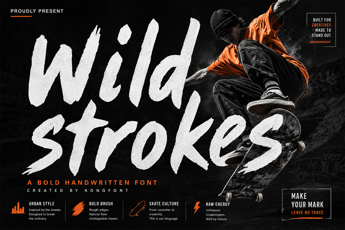 Wild Strokes A Modern Brush Font