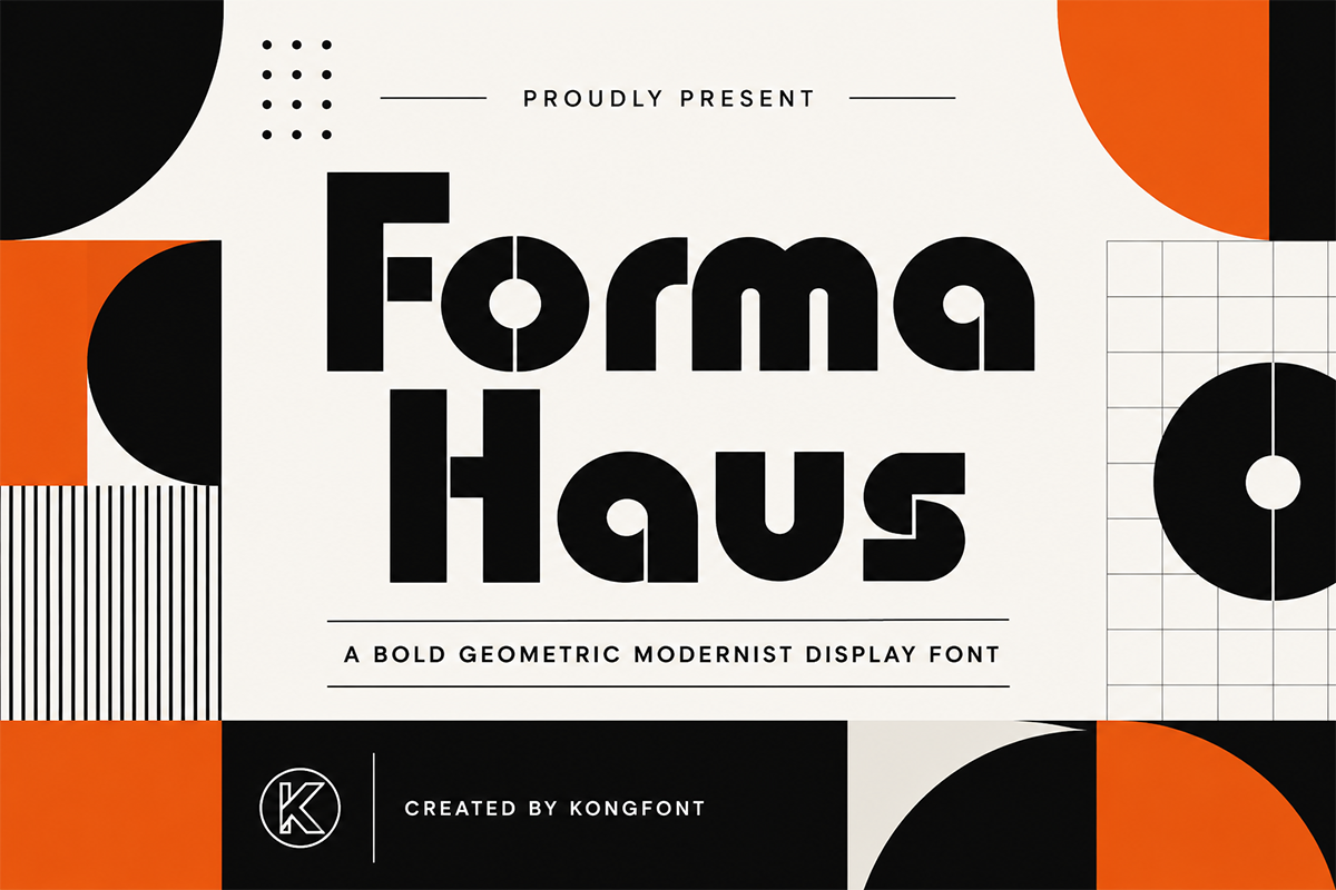 Forma Haus A Bold Geometric Modernis Display Font