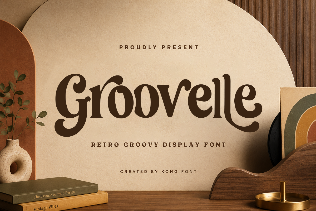 Groovelle A Modern Groovy Retro Font