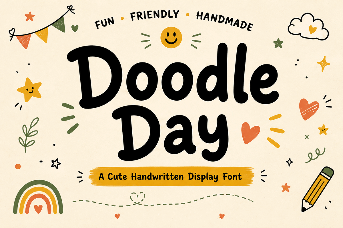 Doodle Day A Modern Playful Display Kids Font