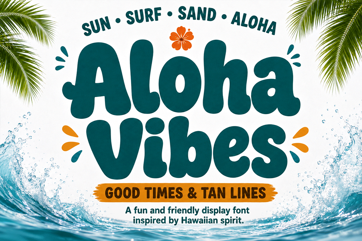 Aloha Vibes A Modern Display Summer Font