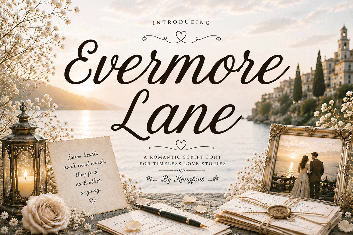 Evermore Lane A Modern Elegant Script Font