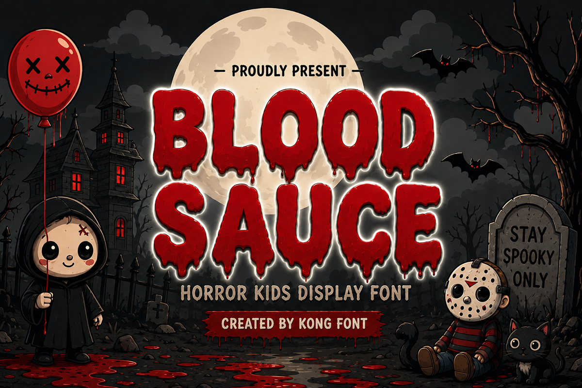 Blood Sauce A Modern Horror Kids Font