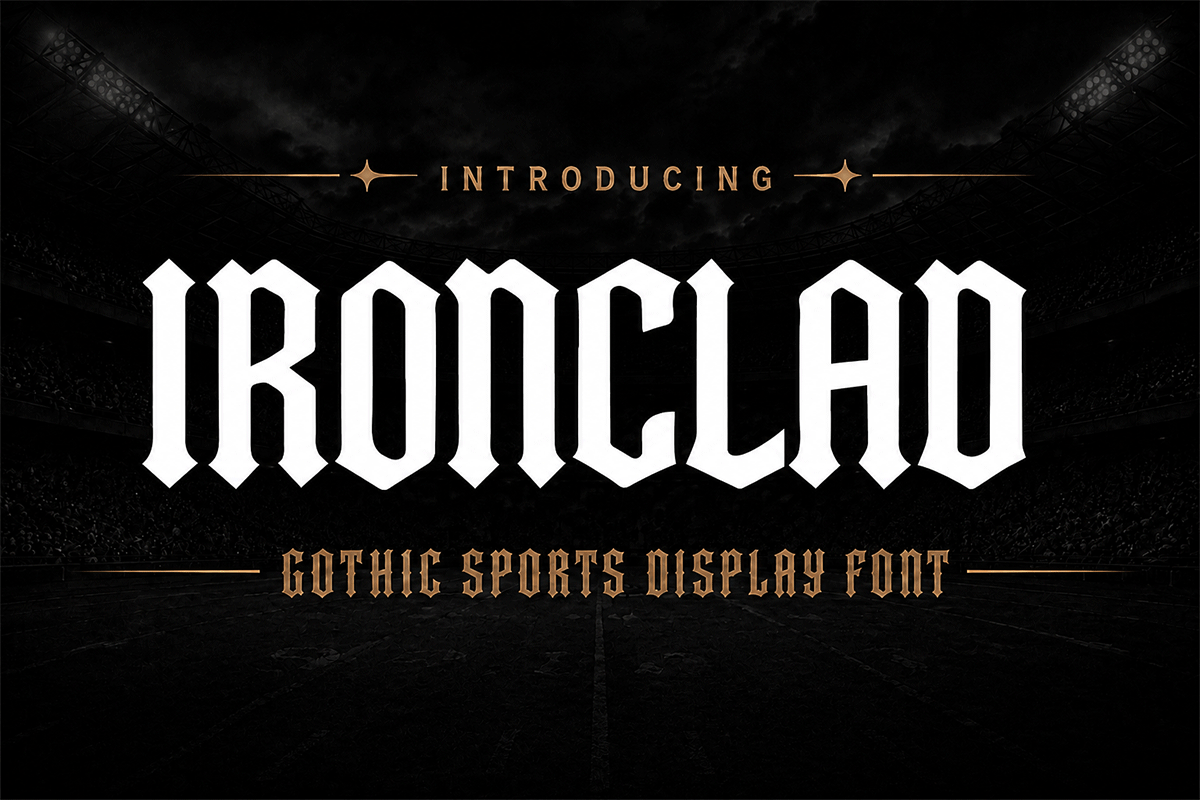 Ironclad A Modern Gothic Sport Display Font