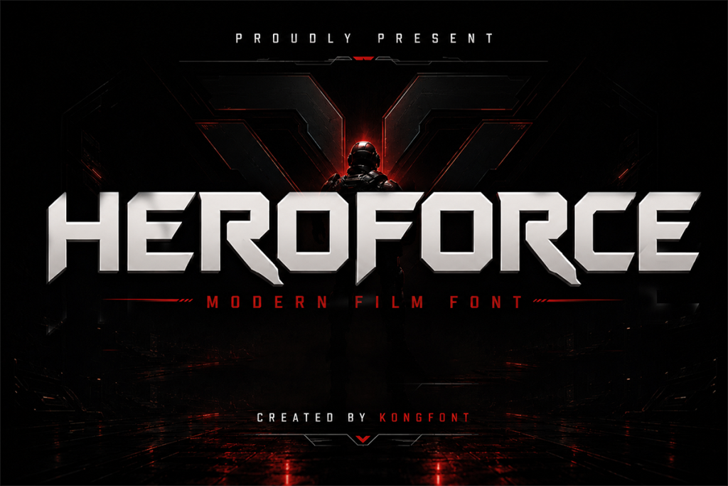 Heroforce A Modern Film Font font preview