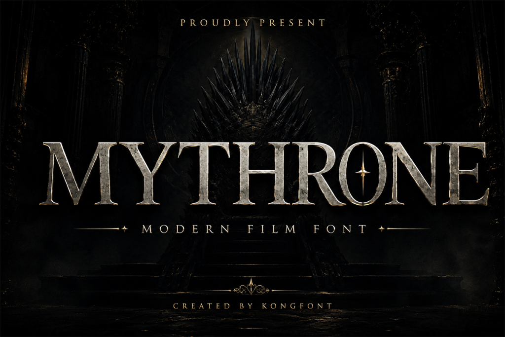 Mythrone A Modern Film Font font preview