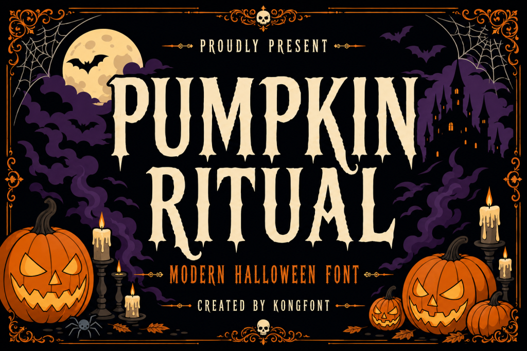 Pumpkin Ritual A Modern Halloween Font font preview