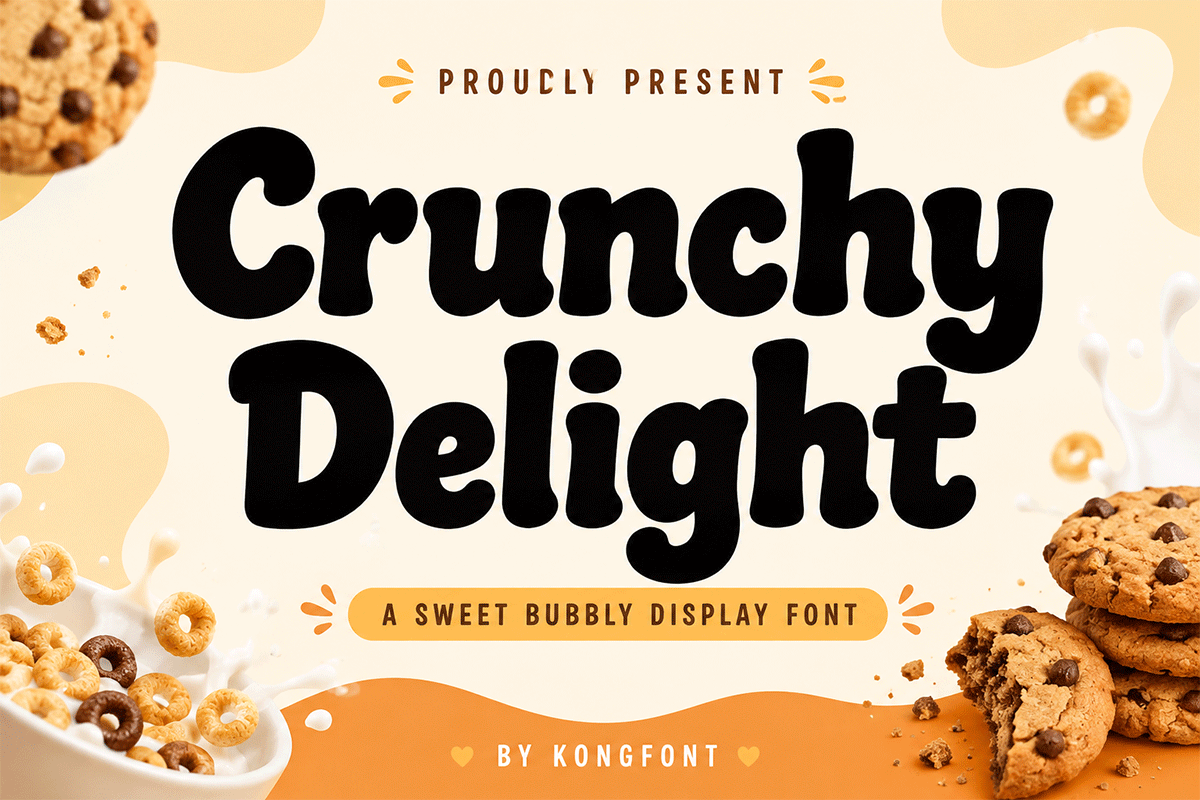 Crunchy Delight A Modern Bubbly Font