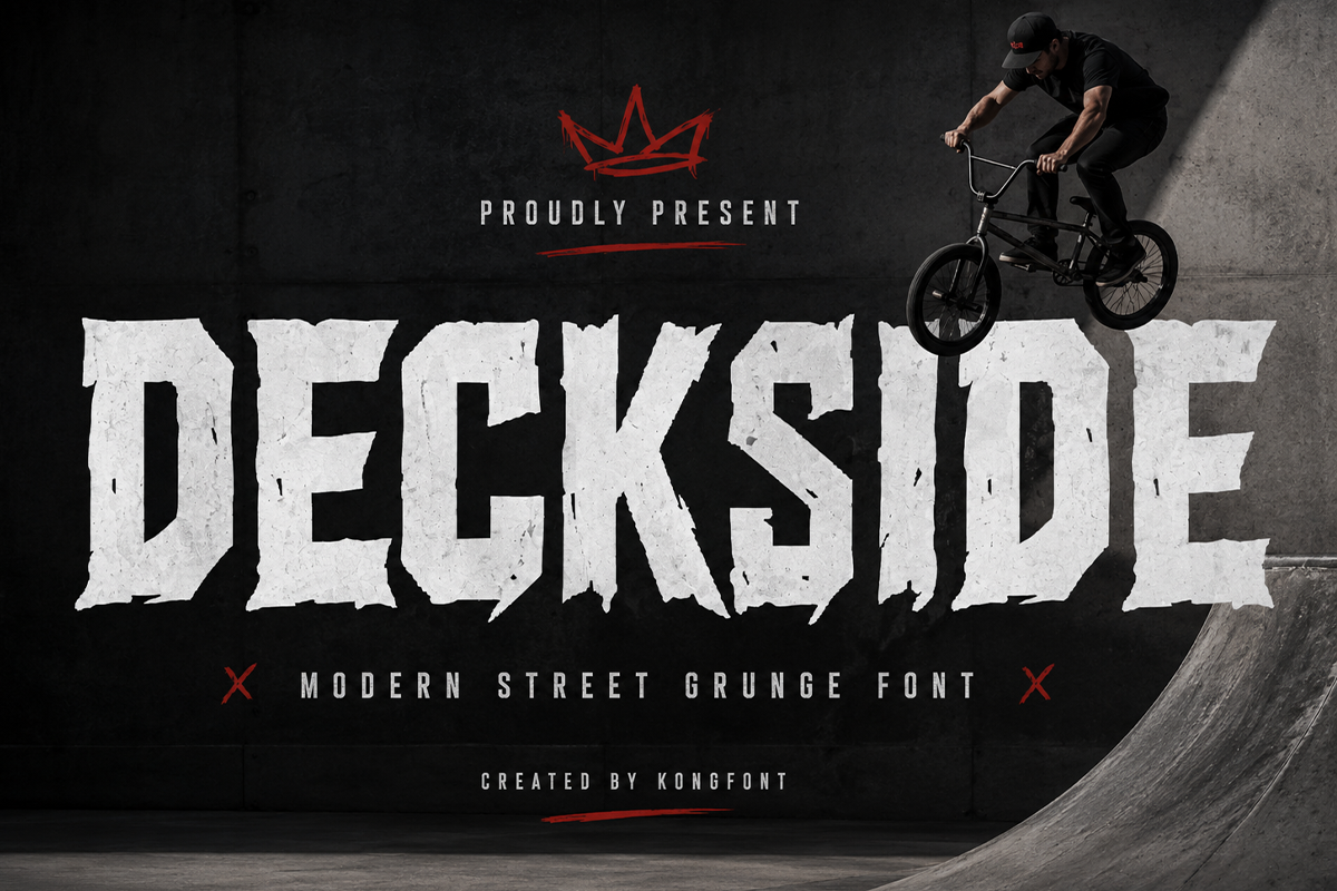 Deckside A Modern Grunge Display Font