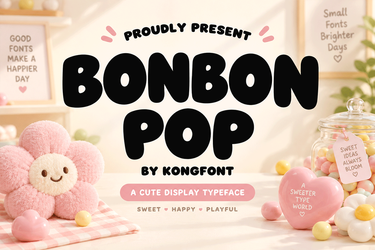 Bonbon Pop A Modern Display Kids Font